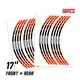 P02B For Yamaha FZ10 MT-10 2018-2021 Orange PVC Wheel Rim Sticker Kit 20 19