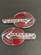 Harley Davidson 1959-1960  gas tank, nameplates, red 5.5 inches.