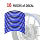 For Yamaha YZF-R1M 15-24 23 22 21 20 Wheel Edge Rim Stickers 17 inch S03B Blue