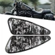 Pair Black Skull Motorcycle Decals Fuel Gas Tank Stickers For Harley XL883