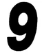Dirt Digits Super X Numbers 5" Black #9 3-Pack
