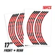 W02B For 2004-2009 Yamaha FZS 600 Red Wheel Sticker Race Kit 08 07 06 05