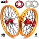 KKE 21/19 Cast Wheels for HONDA XR400R 1996-2004 XR600R 1991-2000 Gold Rims Set