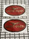 Moto Guzzi gold & black eagle left/right gas tank 4 x 2" vinyl sticker pair