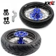 KKE 17'' Supermoto Wheels Tires for Suzuki DRZ400S 2000-2025 DRZ400 DRZ400E Blue