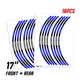 Blue RUSH1 Wheel Sticker 17 inch Rim For Honda CB500F 19 20 21