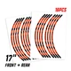 W02B For Kawasaki ZX10R Ninja ZX1000 2004-2021 Orange Rim Tape Sticker 20 19 18