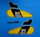 75' yamaha Gt 80B decals 5pc White Tank graphics enduro stickers motorcycle 1975