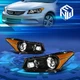 For 08-12 Honda Accord 4-Dr Black Housing Headlights Amber Corner Signal Lamps