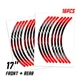 For Honda CBF300 15 16 17 18 19 20 17 inch Wheel Sticker Red LINE2