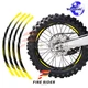 Yellow LINE 02 MX Wheel Rim Sticker Decals For Honda CRF 250RX 19-2021 19 20 21