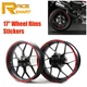 17'' Motorcycle Wheel Rim Stickers Decals Universal For Honda CBR600RR CBR1000RR