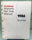 Genuine Honda S5014 Scooter Warranty Flat Rate Manual 1986
