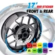 AA01 17 inch Wheel Rim Sticker Checkered For Kawasaki NINJA 650R 06-21 18 19 20
