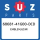 68681-41G00-DCD Suzuki Emblem,gsxr 6868141G00DCD, New Genuine OEM Part
