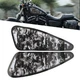 Pair Black Skull Motorcycle Decals Fuel Gas Tank Stickers For Harley XL883