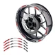 Red 17" Rim Reflective Wheel Stickers SH26 For Kawasaki Ninja 650R 14 15 16 17 1