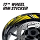 Yellow 17 inch Wheel Sticker Decal AX2 For Aprilia TUONO V4 1100 RR 15-18 19 20