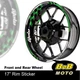 AA01 17" Wheel Rim Stickers Green Stripes Tape For Yamaha FZ6 04-09 04 05 06 07