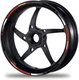 899 949 1199 1200 1299 Ducati Corse Wheel Decals Rim Stickers Stripes BLACK RED