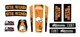 Factory Effex Metal Mulisha Universal Sticker Trim Kit Black Orange 23-50560