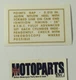 Decal, Points Gap Information, Triumph (60-2138)