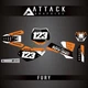 Attack Graphics Custom Fury Complete Bike Graphics Kit For KTM 65 SX 2006