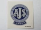 AJS vinyl peel and stick decal sticker blue & silver on clear British motorcycle