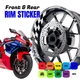 AA01 17 inch Wheel Rim Sticker Checkered For Kawasaki Z750 04-11 07 08 09 10 11