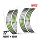Green RUSH2 Wheel Sticker 17 inch Rim For Suzuki GSXS1000 16 17 18 19 20