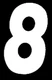 DIRT DIGITS Super X 8" White #8 Stick-On Numbers 3-Pack SX83W-8