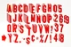 Aftermarket XK004-12 6.25" Red Vinyl Letter/Number Kit