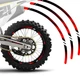 Red 21 in. 18" Dirt Bike Decal Rim Sticker D01 For Honda XR650L 16 17 18 19 20
