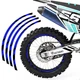 Blue 21in 19in Front Rear Rim Wheel Sticker Decals For Yamaha YZ MX Dirt Bike