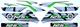 YAMAHA WR 125 X 2009 2017 22B GREEN FACTORY DECOR DECAL Sticker