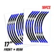 Blue D01B PVC Wheel Rim Sticker Kit For Ducati 1199 Panigale 2013-2016 15 14