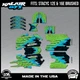 Graphics Kit for STACYC 12 EDRIVE and 16 EDRIVE BRUSHED Fracture-green