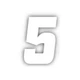 Factory Effex 3pk Racer Digits 5.5in #5 Numbers White 09-10045