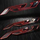5-3/4" Emblem 3D Decal Fender/Fairing Logo Sticker YZF-R1/R1S Black/Chromed Red
