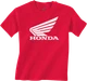 Honda Apparel Youth Honda Wing T-Shirt Large Red NP21S-Y3034-L