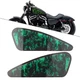Motorcycle Decals Fuel Gas Tank Stickers for Harley XL883 1200 2Pcs Green Skull
