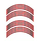 W01B For 2012-2020 Kawasaki Ninja ZX-14R Red PVC Wheel Rim Sticker Kit 19 18 17