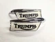 TRIUMPH PAINTED GAS TANK BADGES EMBLEMS 66-79 500 650 750 EMGO BACK IN STOCK!!!