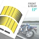 Yellow 17 inch Tape Stripe Rim Stickers S01B For Honda CB 919 Hornet 900 02-07