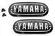 Yamaha XS1 XS2 XS650 Fuel Tank Emblem 2pcs Black #211-24161-00-00, 214-24161-00