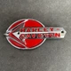 Harley Davidson 1959-1960  gas tank, nameplate, red 5.5 inches. 1 side only
