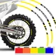Yellow 21 in. 18" Dirt Bike Decal Rim Sticker P01 For Kawasaki KLX 400R 03 04 05