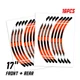 A01B For Honda CB 919 Hornet 900 2002-2007 Orange Wheel Sticker Race Kit 06 05 0
