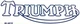 Triumph 2 x 6" white with blue border gas petrol tank die cut vinyl sticker each