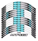 Yamaha MT-03 MT03 Wheel Rim Sticker Decals Set Front & Rear 17" White & Blue
